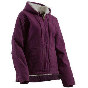 BERNE Apparel Women's Fine Sherpa Lined Hooded Coat, Medium, Plum - New